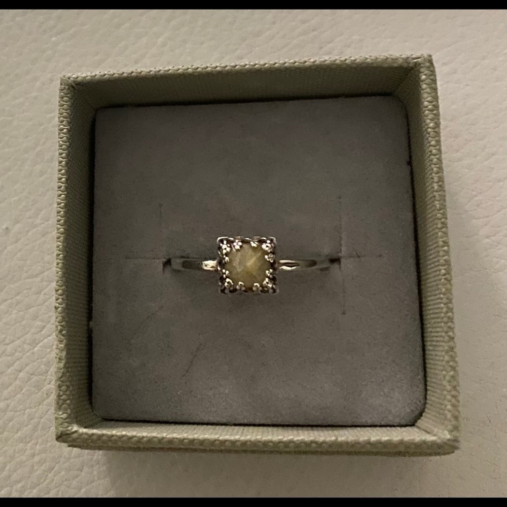 Anemone rutilated quartz ring handmade